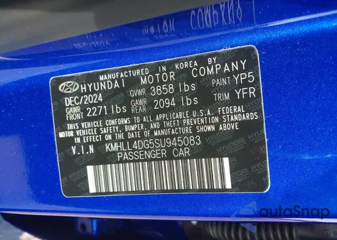 2025 Hyundai Elantra Se from USA, damaged, VIN KMHLL4DG5SU945083